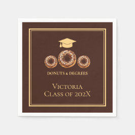 Braune und goldene Donuts und Grad-Party Serviette