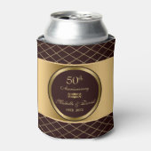 Braune und goldene geometrische Formen - 50 Jahre Dosenkühler (Kanne Vorderseite)
