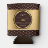 Braune und goldene geometrische Formen - 50 Jahre Dosenkühler (Vorderseite)