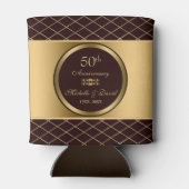 Braune und goldene geometrische Formen - 50 Jahre Dosenkühler (Rückseite)