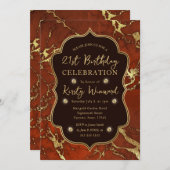 Braune und goldene Herbstmühle 21. Geburtstag Einladung (Vorne/Hinten)