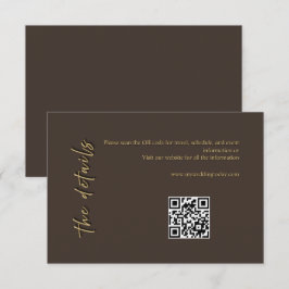 Braune und goldene Hochzeitseinlagekarte RSVP Karte