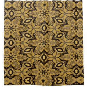 Braune und goldene Kaleidoskop 2593 Duschvorhang