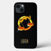 Braune und goldene Libra-Tierzeichen schwarz Case-Mate iPhone Hülle (Rückseite)