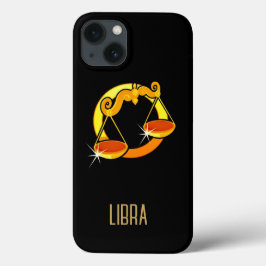 Braune und goldene Libra-Tierzeichen schwarz Case-Mate iPhone Hülle