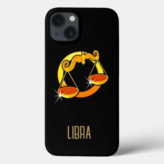 Braune und goldene Libra-Tierzeichen schwarz Case-Mate iPhone Hülle (Rückseite)