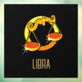 Braune und goldene Libra-Tierzeichen schwarz Fensteraufkleber (Blatt 3)