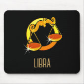 Braune und goldene Libra-Tierzeichen schwarz Mousepad (Vorne)