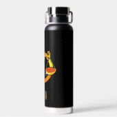 Braune und goldene Libra-Tierzeichen schwarz Trinkflasche (Rückseite)