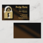 Braune und goldene Pad Lock Security Business Card Visitenkarte (Vorne/Hinten)