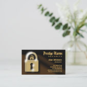 Braune und goldene Pad Lock Security Business Card Visitenkarte (Stehend Vorderseite)