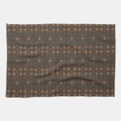 Braune und goldene Retro-Vibes Geschirrtuch (Horizontal)