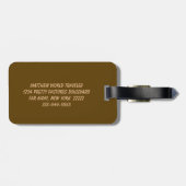 Braune und goldene Steampunk-Muster - Gepäckmarke Gepäckanhänger (Rückseite horizontal)
