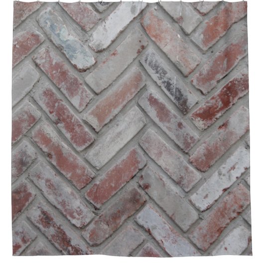 Braune und graue Betonmauer Duschvorhang (Vorderseite)