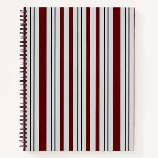 Braune und graue Linien Gemustert Notizblock (Vorderseite)