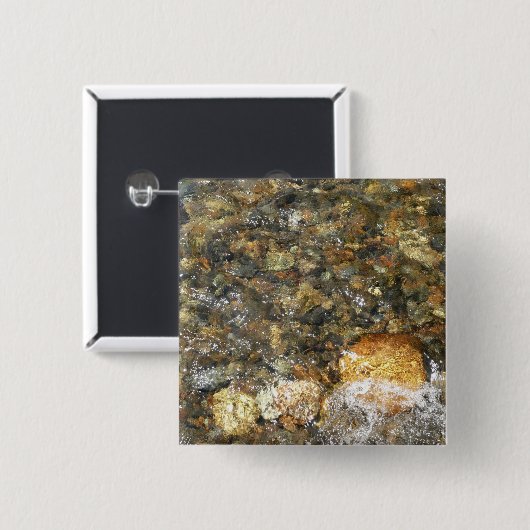 Braune und graue, natürliche Abstrakte Kies Button (Vorne & Hinten)