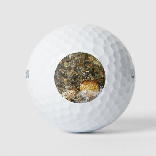 Braune und graue, natürliche Abstrakte Kies Golfball (Vorderseite)