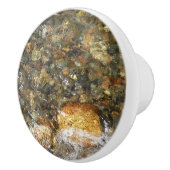 Braune und graue, natürliche Abstrakte Kies Keramikknauf (Rechts)