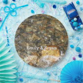 Braune und graue, natürliche Abstrakte Kies Pappteller (Party)