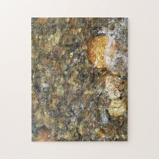 Braune und graue, natürliche Abstrakte Kies Puzzle (Vertikal)