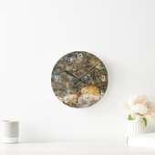 Braune und graue, natürliche Abstrakte Kies Runde Wanduhr (Zuhause)