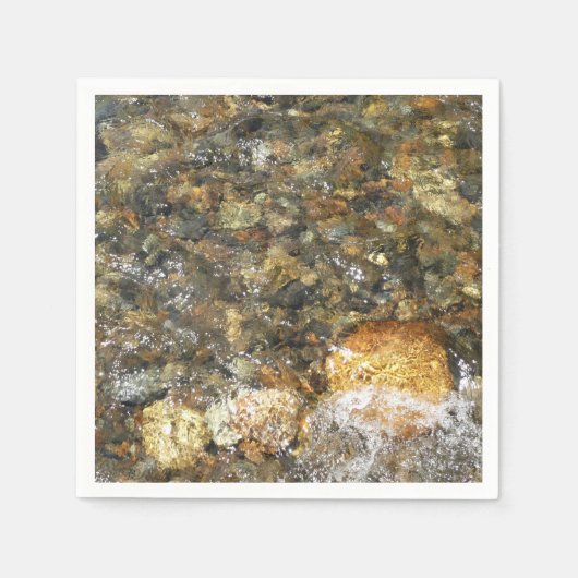 Braune und graue, natürliche Abstrakte Kies Serviette (Vorderseite)