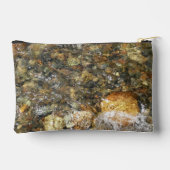 Braune und graue, natürliche Abstrakte Kies Zubehörtasche (Rückseite)