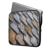 Braune und graue Ziegel Laptopschutzhülle (Vorderseite Links)