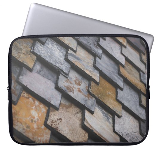 Braune und graue Ziegel Laptopschutzhülle (Vorderseite)