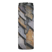 Braune und graue Ziegel Thermosbecher (Rückseite)