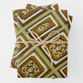 Braune und grüne Architektur Geschenkpapier Set (Beispiel)