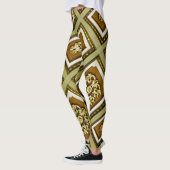 Braune und grüne Architektur Leggings (Links)