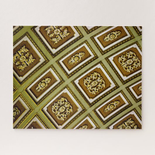 Braune und grüne Architektur Puzzle (Horizontal)