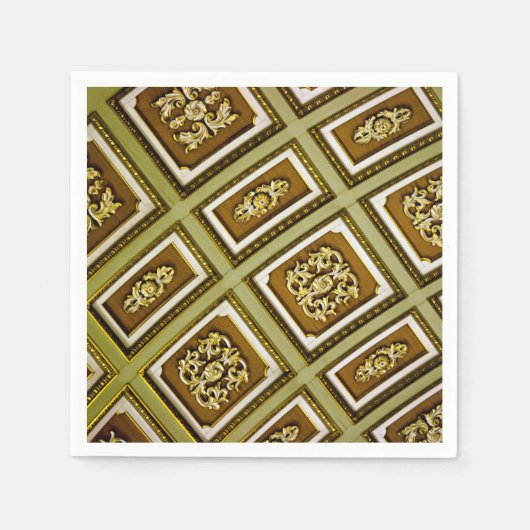 Braune und grüne Architektur Serviette (Vorderseite)