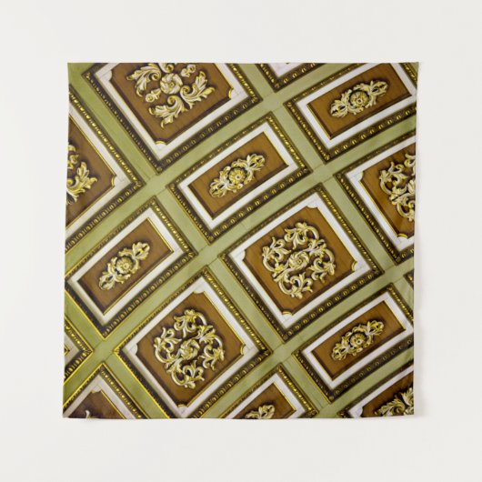 Braune und grüne Architektur Wandteppich (Vorderseite)