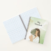 Braune und grüne Ästhetik Girl Cover Notizblock (Innenseite)