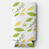 Braune und grüne Blätter auf weiß Selters Dosenkühler (Rückseite)