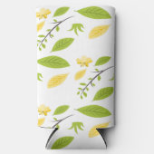 Braune und grüne Blätter auf weiß Selters Dosenkühler (Vorderseite)