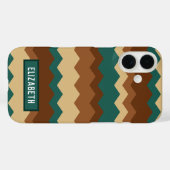 Braune und grüne Herbstgeometrie Zig Zag Case-Mate iPhone Hülle (Rückseite (Horizontal))
