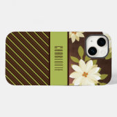 Braune und grüne Hübsche Blume Case-Mate iPhone Hülle (Rückseite (Horizontal))