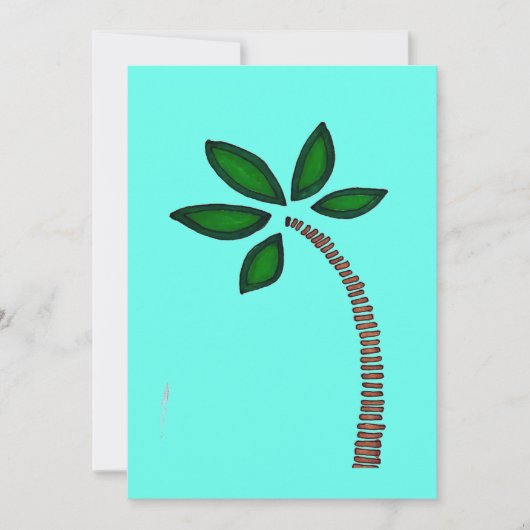 Braune und grüne Palmen zeichnend Feiertagskarte (Vorderseite)