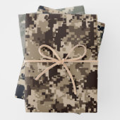 Braune und grüne Pixel Camouflage Camouflage Geschenkpapier Set (Beispiel)