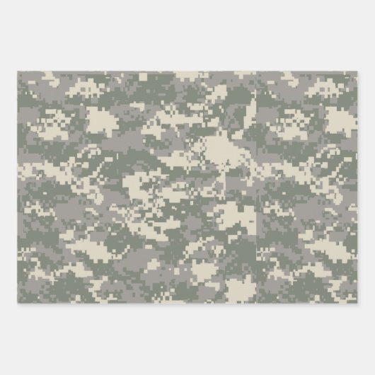 Braune und grüne Pixel Camouflage Camouflage Geschenkpapier Set (Vorderseite 3)