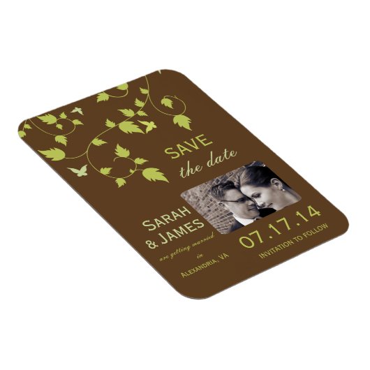 Braune und grüne Reben speichern den Datumsmagnete Magnet (Rechte Seite)