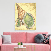 Braune und grüne Seashell Leinwanddruck (Insitu (Wohnzimmer))