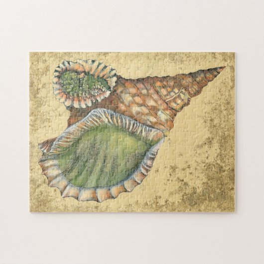Braune und grüne Seashell Puzzle (Horizontal)