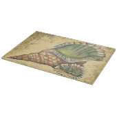 Braune und grüne Seashell Schneidebrett (Ecke)