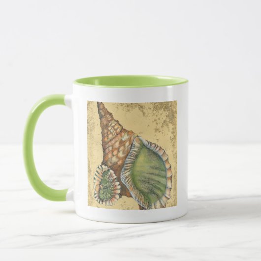Braune und grüne Seashell Tasse (Links)