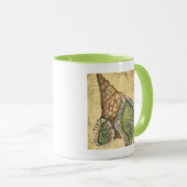 Braune und grüne Seashell Tasse (VorderseiteRechts)
