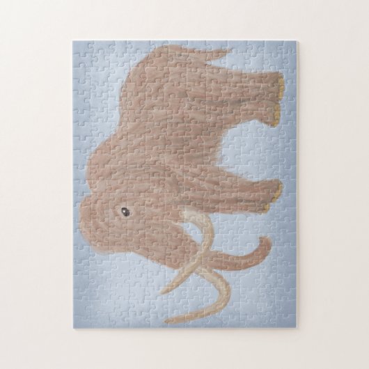 Braune und helle blaue Wollmammutbilder Puzzle (Vertikal)